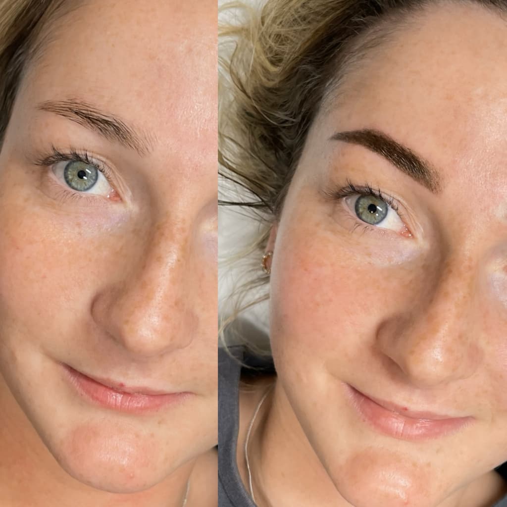 Makijaż permanentny brwi - efekt przed i po